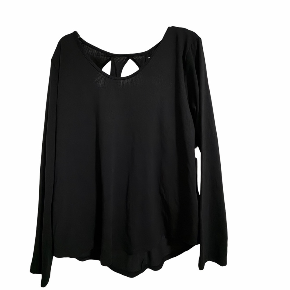 Under Armour Jet Black Long Sleeve Athletic Top With Open Back - XL